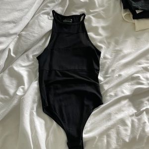 Black bodysuit, sheer